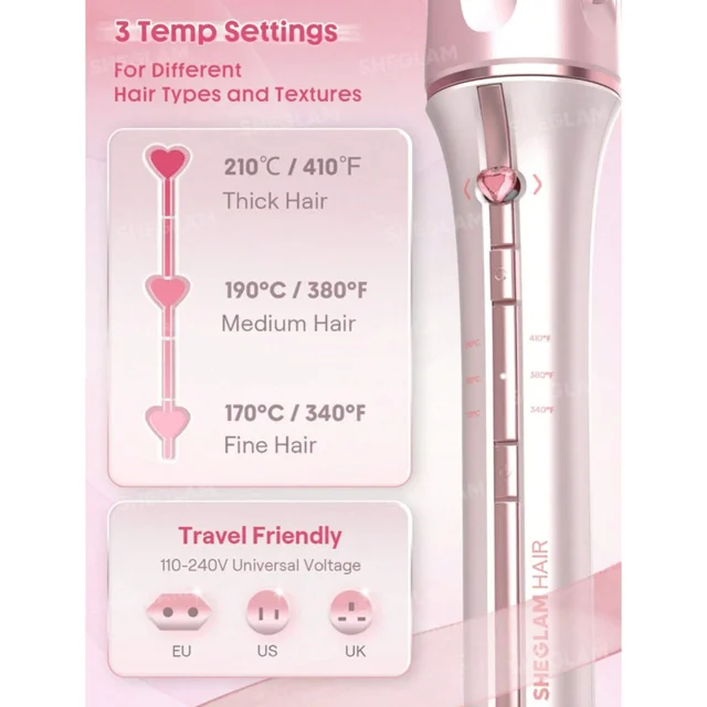 فر کننده مو شیگلم مدل Cupida charm one-touch 25mm 102047923